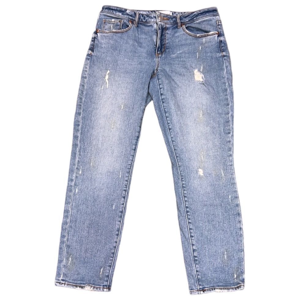 LOFT Light Blue Distressed Cropped Jeans